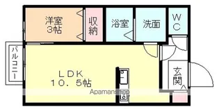 フルール・ド・ヴェール【Ⅱ203号室】の間取り