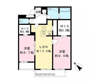 メゾンブランシュ北柏【103号室号室】の間取り