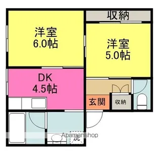 グレースタカツキ1号棟【506号室】の間取り