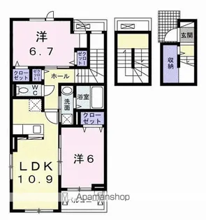 仮)六高台5丁目アパートⅡ【3階】の間取り