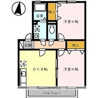 セジュール新市 B棟【2階】の間取り