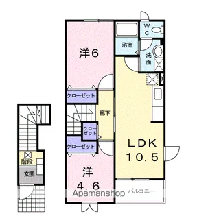 ブルージュ・メゾンB【2階】の間取り