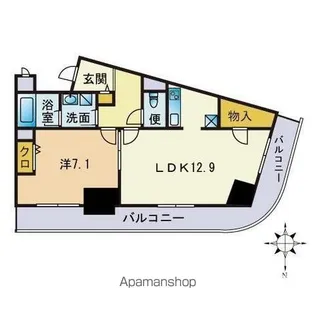 アルフォート天神【13階】の間取り
