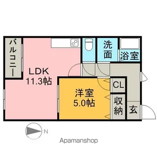ハートフルマンション【2階】の間取り