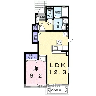 ルミエール三方原Ⅰ【1階】の間取り