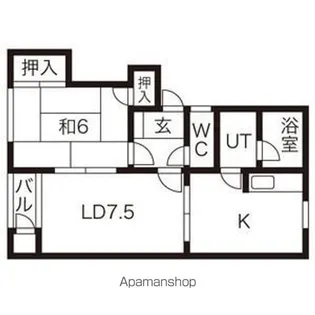 ユリハイツ【B102号室】の間取り