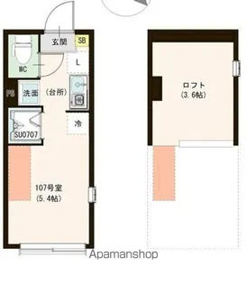 ル・ブラン小岩【107号室号室】の間取り