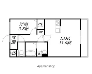 レイクキャピタル栗東【202号室】の間取り