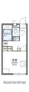 レオパレス東町【208号室】の間取り