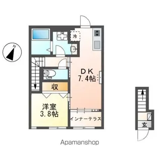 ヴェリテ昭島【2階】の間取り