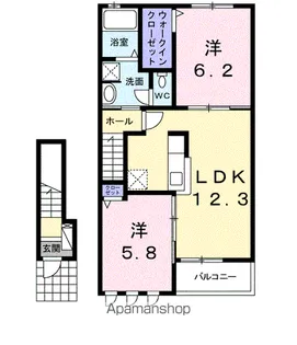 サンライズ霞Ⅲ【2階】の間取り