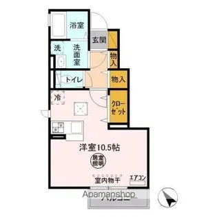 メゾンソレイユ【106号室】の間取り