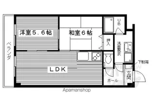 DU四条【5-H号室】の間取り
