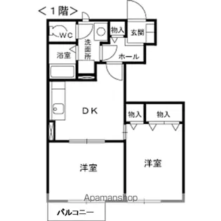 ユウ・フォーリアB【1階】の間取り