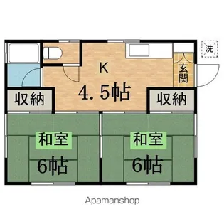 峯岸アパート【2F号室】の間取り