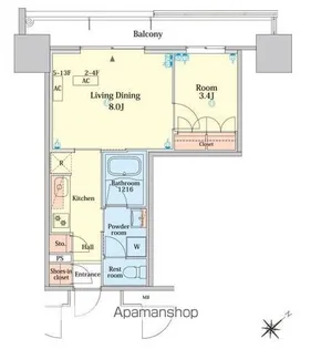 RJRプレシア大橋駅前【12階】の間取り