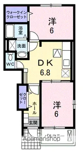 ベル・アルカンシェルB【1階】の間取り