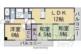エルシティ伏見桃山【503号室】の間取り