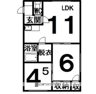 レーベン158【201号室】の間取り