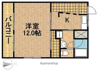 ルームミニオンB【4階】の間取り