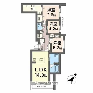 イルマーレ大野城【2階】の間取り