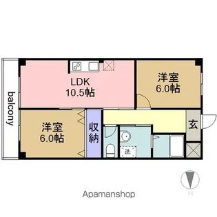 ハイツ西郊【5階】の間取り