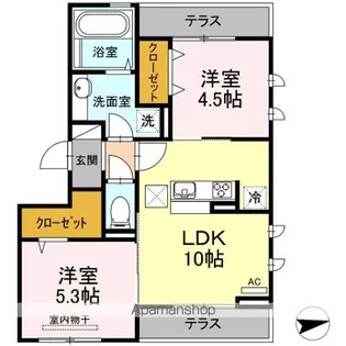 マイプレイス東照宮 B【1階】の間取り