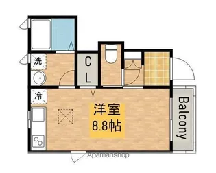 ダブルハピネス賑町【102号室】の間取り