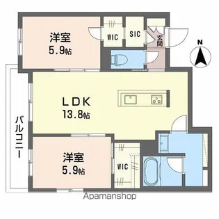 シャーメゾンケーツー【2階】の間取り