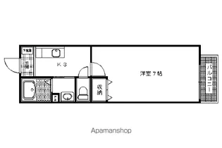 カーサ宮ノ前【102号室】の間取り