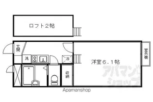 レオパレス御所西【104号室】の間取り