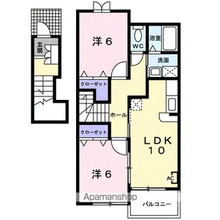 メゾン ソレイユB【2階】の間取り