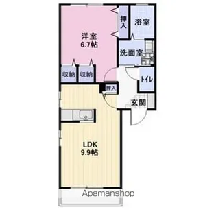 アムールB【2階】の間取り