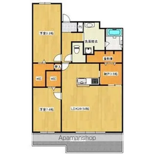 マルーン白壁【3階】の間取り