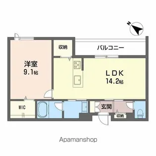 シャーメゾンマーレ竹下【201号室】の間取り
