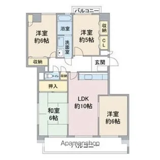 ランドマーク・一社【3階】の間取り