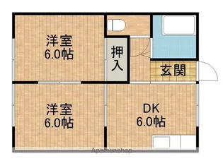 ハイツ三共Ⅰ【203号室】の間取り
