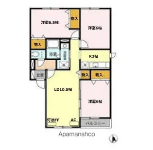 ベルコート川沿【2階】の間取り