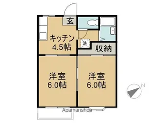 エレガンテカザ・優木【2階】の間取り