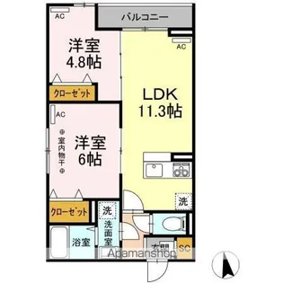Dフラット台町【3階】の間取り