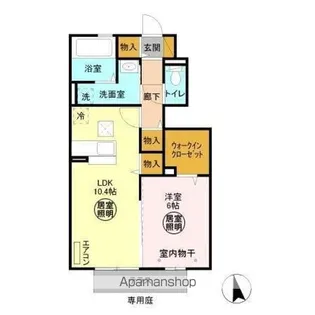 ウィンドモーレン【1階】の間取り