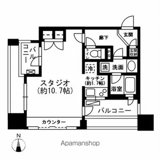 レジディア市ヶ谷【4階】の間取り