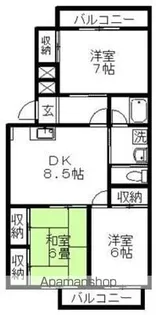 シャングリラ淡島I【303号室】の間取り