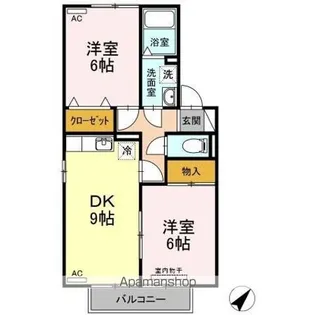 ウィング青山Ⅱ【1階】の間取り