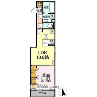 DーROOM田町A【1階】の間取り