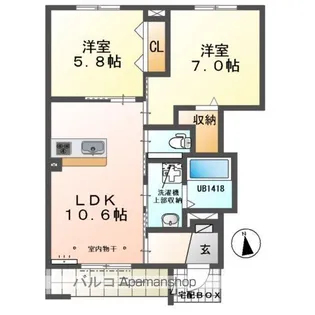 AGREABLE(アグレアーブル)【1階】の間取り