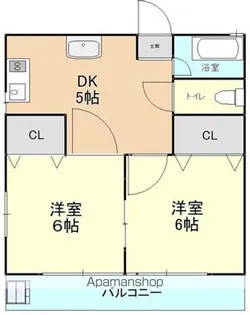 2DKの間取り画像