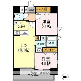 DーROOM早稲田【13階】の間取り
