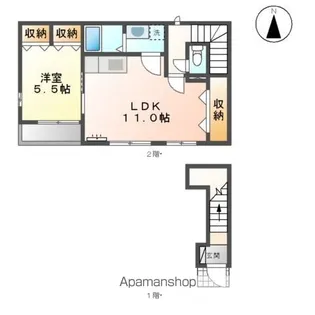 グランベルⅡ【201号室】の間取り