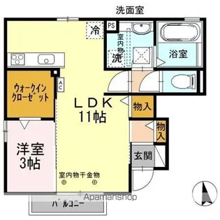 Lagrus(ラグラス) A棟【1階】の間取り